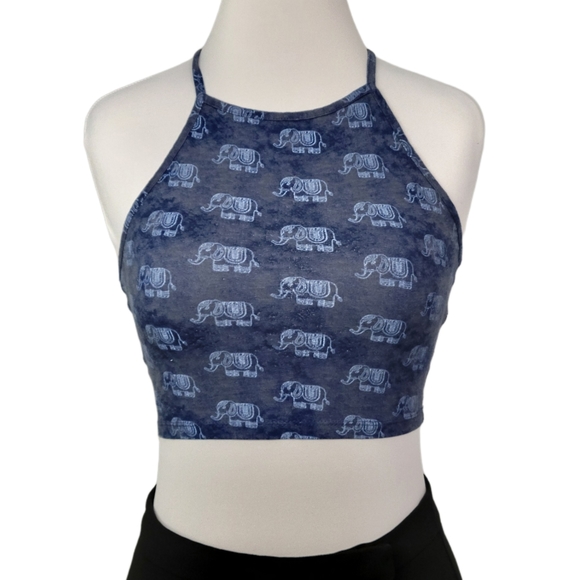 Empyre Elephant Print Crop Top - Picture 1 of 3